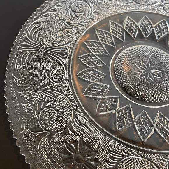 Elegant Clear Glass Duncan Miller “Sandwich” Pattern Service Plate - Picture 4 of 9